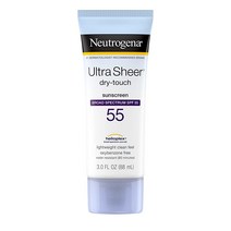 Neutrogena 뉴트로지나 울트라 시어 드라이 터치 선스크린 로션 3 Fl oz 여행용 사이즈 SPF 55 UVA/UVB 차단 워터프루프 논코메도제닉 유분기 없음 라이트 297
