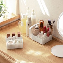 화장대정리 투명 수납함 화장품 소품 정리 적층 분리형 칸막이 공간활용 정리함