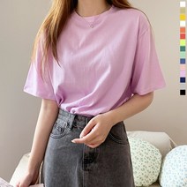 티데일리 남녀공용 싱글베이직 라운드 30수 무지 면 반팔 티셔츠 (15컬러)