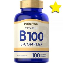 Piping Rock 비타민B Vitamin B 100 컴플렉스 360정 식물성 베지캡슐, 100카운트 (Pack of 1) 강철체력