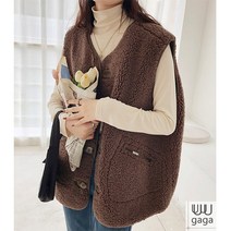 유유가가 여자 양털뽀글이&리버시블 양면 조끼