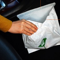 차량용 쓰레기 봉투 비닐 10개 붙이는 봉지 차안 차내 휴지, 눌러주세요, 미쓰봉(10팩)