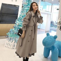 여자트렌치코트 여자봄코트 봄가을 봄/가을 여성 캐주얼 솔리드 컬러 코트 한국 사무실 따뜻하고 우아한