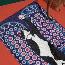 귀여운 고양이 매트 러그 발매트 현관 카페트 사각 코일매트, 60*90cm_01