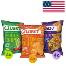 단백질 칩 버리이어티팩 퀘스트 뉴트리션 프로틴 과자 칠리라임 나초치즈 로드타고 12개팩, 12팩, 32g