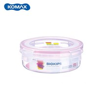 코멕스 뉴바이오킵스 밀폐용기 원형 사각 반찬통, 원2호/570ml