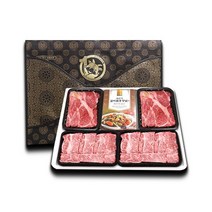 [홍천한우마을]1등급 한우암소 갈비선물세트, 14.[4칸]명품소갈비x2+명품꽃등심+갈비장