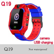 스마트워치왕 2022 어린이 스마트 워치 방수 SOS Antil-Lost 전화 시계 SIM 카드 위치 추적기 아이 Smartwatch IOS 안드로이드에 대한 선물, [01] English, [09] Q19 Red