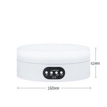 USB 전기 360 도 사진 회전 턴테이블 라이브 비디오 제품 디스플레이 스탠드 3D 스캐닝용 LED 디밍, 01 WHITE