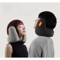 목베개 소음 감소 U자형 메모리폼 기내용 휴대용 목쿠션, 그레이-S 사이즈
