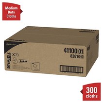 WypAll Power Clean X70 미디엄 듀티 천 (41100) 플랫 시트 박스 오래 지속되는 성능 화이트 박스 1개 300장 1285243