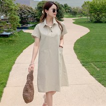 채윤러브 chaeyoon love 러블리 린넨 셔츠 원피스 중년여성 원피스