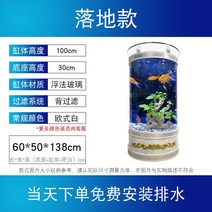 대형수족관 어항 거실 소형 바닥 가정용 반원 대형 유리 에코 수족관 원통형 금붕어항아리, 유러피안 플로어 B타입 60x50x138