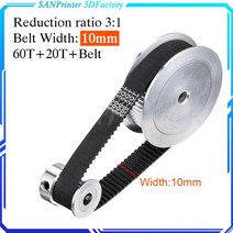 타이밍 벨트 풀리 타임 GT2 타이밍 벨트 풀리 60 개 톱니 20 개 5mm/8mm 감소 3:1/1:3 벨트 폭 6mm 10mm 3D, 20T5 - 60T10_폭 280mm-10mm