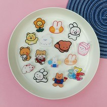 아크릴 브로치 캐릭터 곰돌이 배지 가방 액세서리 15종 세트