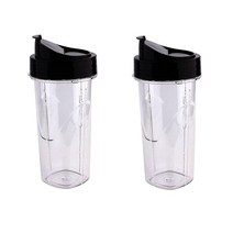 2팩 교체 24Oz 블렌더 컵 플립 탑 뚜껑 이동 Oster Pro 1200W 액세서리 호환, 01 transparent