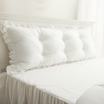 SKANDSALO 화이트 레이스 침대헤드쿠션 등받이 경사 베드, H 50X200cm