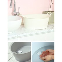 조일리빙 물빠짐 다용도 손잡이 대야 / 신생아 아기 반려동물 욕조, 그레이