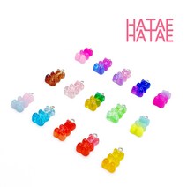 하태하태 투톤하리보 젤리하리보 아크릴 펜던트 15색 젤리곰 미니곰 참 홀더 곰돌이 공예 키홀더 키링 재료 만들기, 15.옐로우