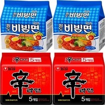 팔도 비빔면멀티(5입)1팩 + 농심 신라면멀티(5입)1팩 봉지라면 인기라면 라면모음, 10봉