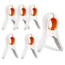 비치 타월 클립 빨래핀 비치 의자 타월 클립 튼튼한 야외 플라스틱 옷 페그 크고 강한 클립 클램프 옷 페그 비치 타월 홀더 크루즈 필수품 6개(오렌지), Orange 6pcs