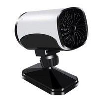 전기히터 전열기구 전기세 중고난로 히팅패드 자동차 히터 2 in 1 12v 150w 스윙 아웃 핸들이있는 자동 휴대용 난방 팬 앞 유리 제상 장치 대시 보드 구동 디 미스터, 하얀색과 검은 색