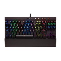 Corsair 미국출고-Corsair K65 LUX RGB 소형 기계식 키보드 - USB 패스스루 및 미디어 제어 - 선형 및 저소음 - Cherry MX Red - RGB LED 백라이트-171202, 01.럭스, 단일옵션