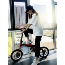 접이식자전거 미니벨로 출퇴근 삼각형 가벼운 자전거, 가변 디스크B 샴페인 1.4-1.8m20인치