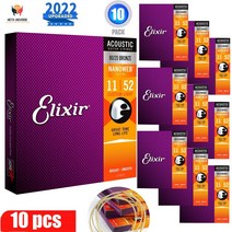 246810 세트 Elixir 11027 기타 문자열 Nanoweb 코팅 8020 방청 인청동 어쿠스틱 기타 현, 01 11002-010-047_01 2 Sets