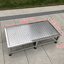 스테인레스 안전 사다리 스텐 작업대 키높이 발판 디딤대, [미끄럼방지판] 가로 100 폭 40 높이 20cm