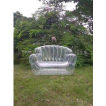 1인 2인 에어쇼파 야외 좌식 접이식 튜브 아웃도어, 옐로우 2인 소파