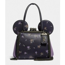 코치 COACH 디즈니 x 미니 마우스 키스락 백 가죽 크로스바디 새 상품 잉크 76745 시그니처 사첼