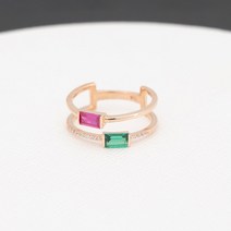 루앙트 18k 줄라디 두줄 반지