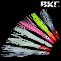 백경 BK-751 BK-752 케이무라 꼴뚜기 웜 축광 인조미끼 대구 갈치 문어 낚시, 8cm(BK-752), NO.2 레드헤드+야광바디