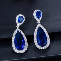 Whale-Wish Jewelry 파티 액세서리 화려한 지르코니아 은도금 귀걸이