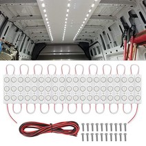 Nilight 60Leds 밴 인테리어 조명 키트 12V 화이트 LED 천장 조명 키트 트럭 밴 RV 보트 캐러밴 트레일러 트럭 운송용 (20 모듈 화이트) 2 년 보증 (TL, 60Leds 20 Modules