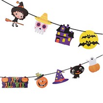 할로윈파티 종이 가랜드 캠핑가랜드 텐트(꼬마마녀), 단품