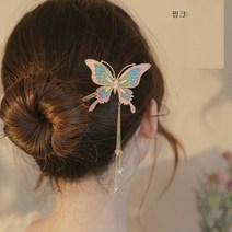 [실버플라워] 궁중헤어비녀 나비 긴머리 헤어비녀 패션헤어XC121