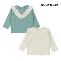 디어베이비 메리 프릴티셔츠 CREAM GREEN 02N721003
