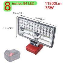 8 인치 자동차 LED 작업 빛 손전등 전기 토치 스포트라이트 USB 보조베터리 밀워키 M18 18 볼트 리튬 이온 배터리 높은 낮은 빔, 04. 8 Inch, 01. 번들 1, 04 8 Inch_01 번들 1
