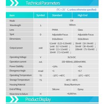 D10X30mm 가변 초점 980nm 1mW 5mW IR 도트 레이저 다이오드 모듈 산업용 등급 ACC 드라이버 TYLASERS, 03 10mW_02 PMMA Lens