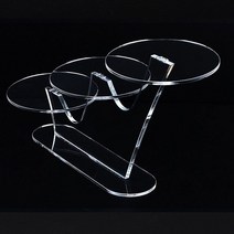 3단 원형 아크릴 진열대 투명 선반대 상품 전시대 아크릴받침대 제품 소품 진열대, 쿠팡 본상품선택, 쿠팡 1