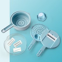 Vegetable Cutter Grater Vegetables Slicers Shredders Slicer Peeler Carrot Fruit 6 In 1 Gadgets V, 하나, BlueRoundsharp