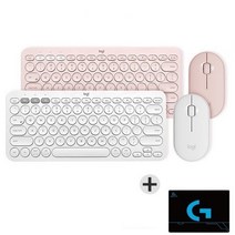 로지텍 멀티 디바이스 블루투스 키보드 K380+ Pebble 마우스 세트 (마우스 패드 증정 ), 블랙, K380키보드+PEBBLE마우스