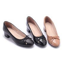 세라[SAERA]소가죽 리본 통굽 펌프스 4CM C22P406[3컬러]