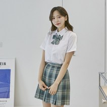딥그린체크 스커트 리본타이 SET 교복 학생복