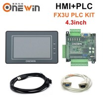 CNC컨트롤러 HMI 터치 스크린 패널 43 인치 및 FX3U 시리즈 PLC 산업용 제어, with FX3U 48MT
