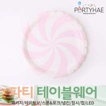 (주)파티해 파티 테이블웨어3 E - 접시 일회용 파티접시 생일소품, E04_롤리팝파티접시(6입)-핑크18cm
