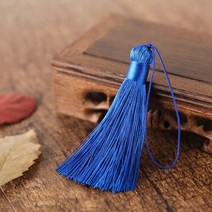 더치커피 메이커 2/5pcs 8cm 짧은 술 스파이크 폴리 에스터 실크 작은 북마크 키 체인 tassels DIY 바느질, 13 royal blue_02 8cm  5pcs
