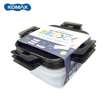 코멕스 비비락 밀폐용기 정사각 직사각 반찬통 (그레이), 정사각3호(1.2L)x3개세트